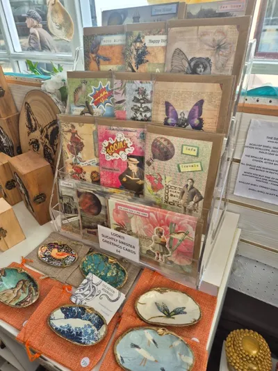 Handmade cards on display at Gallery 8