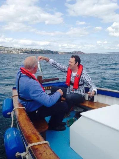 Freshly caught mackerel on a boat hired from Teign Boat Hire