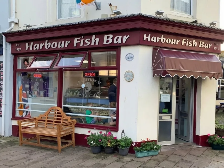 Exterior of Harbour Fish Bar on Northumberland Place in Teignmouth